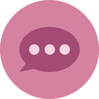 Chat Balloon Icon Pink Background PNG
