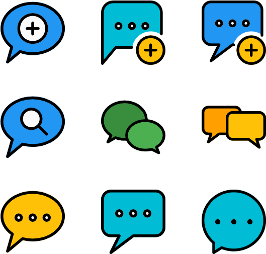 Chat Bubble Icons Collection PNG
