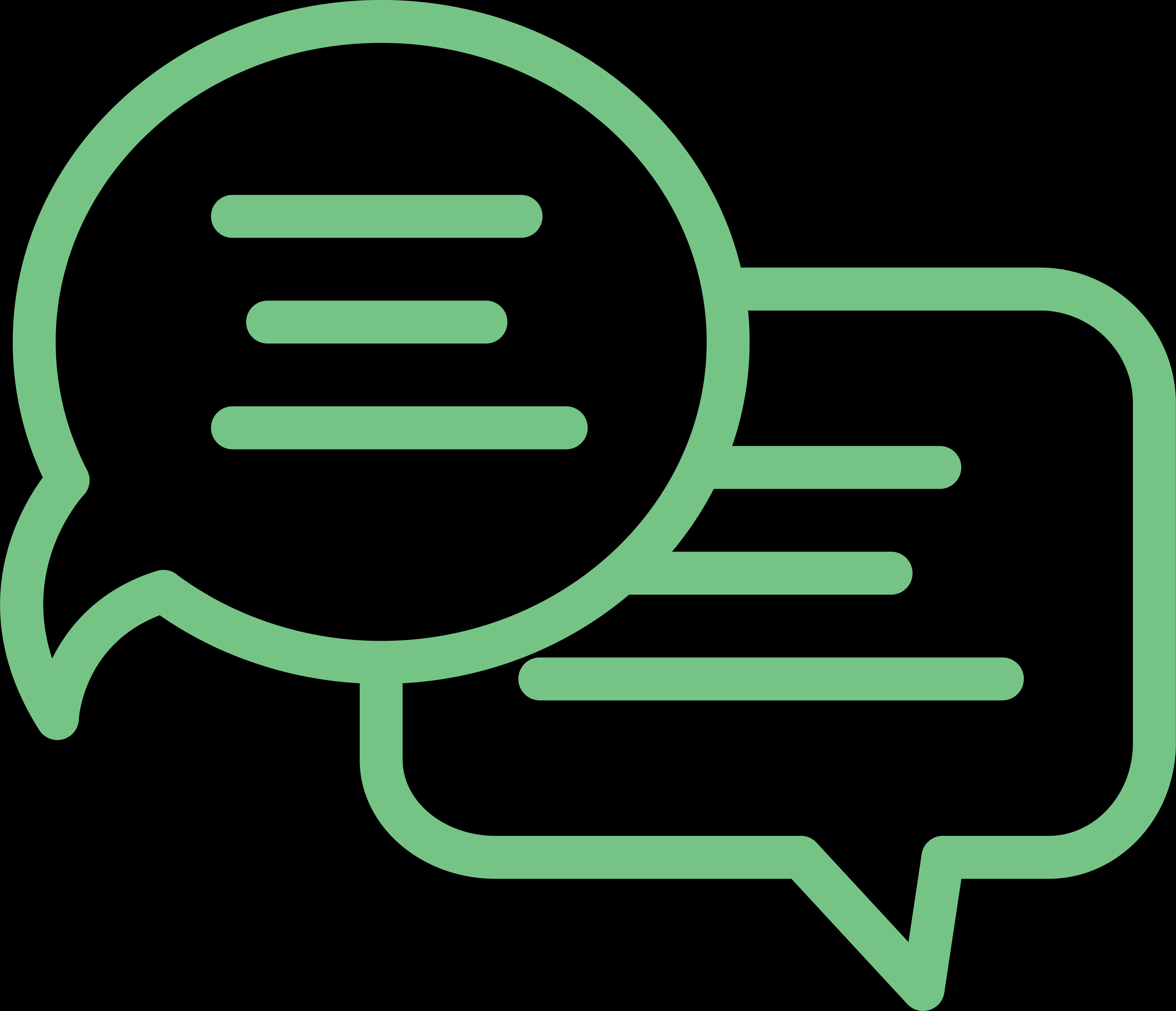 Chat Bubbles Icon Green PNG