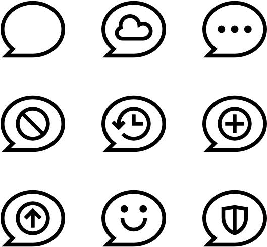 Chat Icon Set Vector PNG — Solid black background with no visible elements or textures.