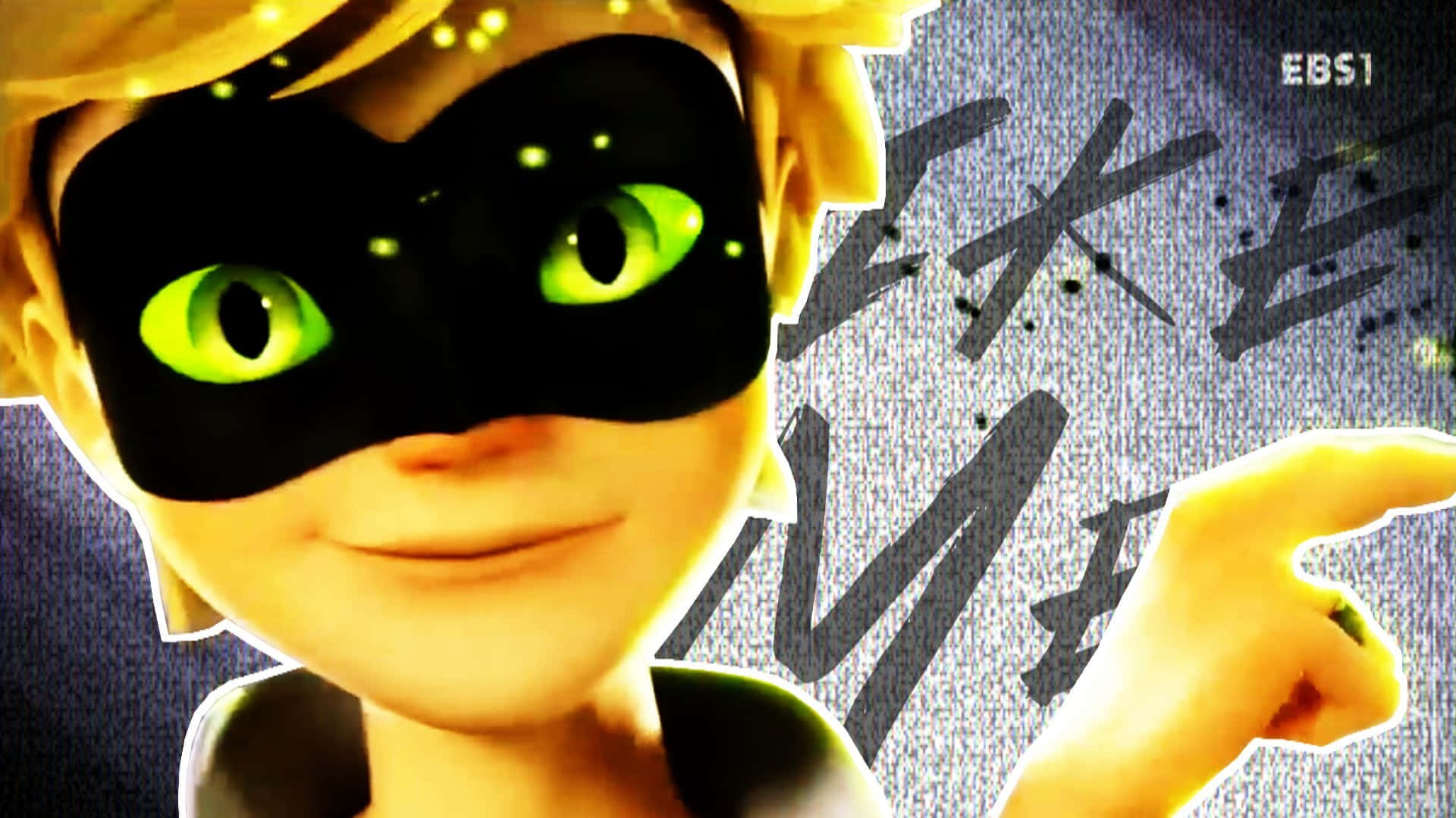 “The mysterious Chat Noir prowls at night” Wallpaper
