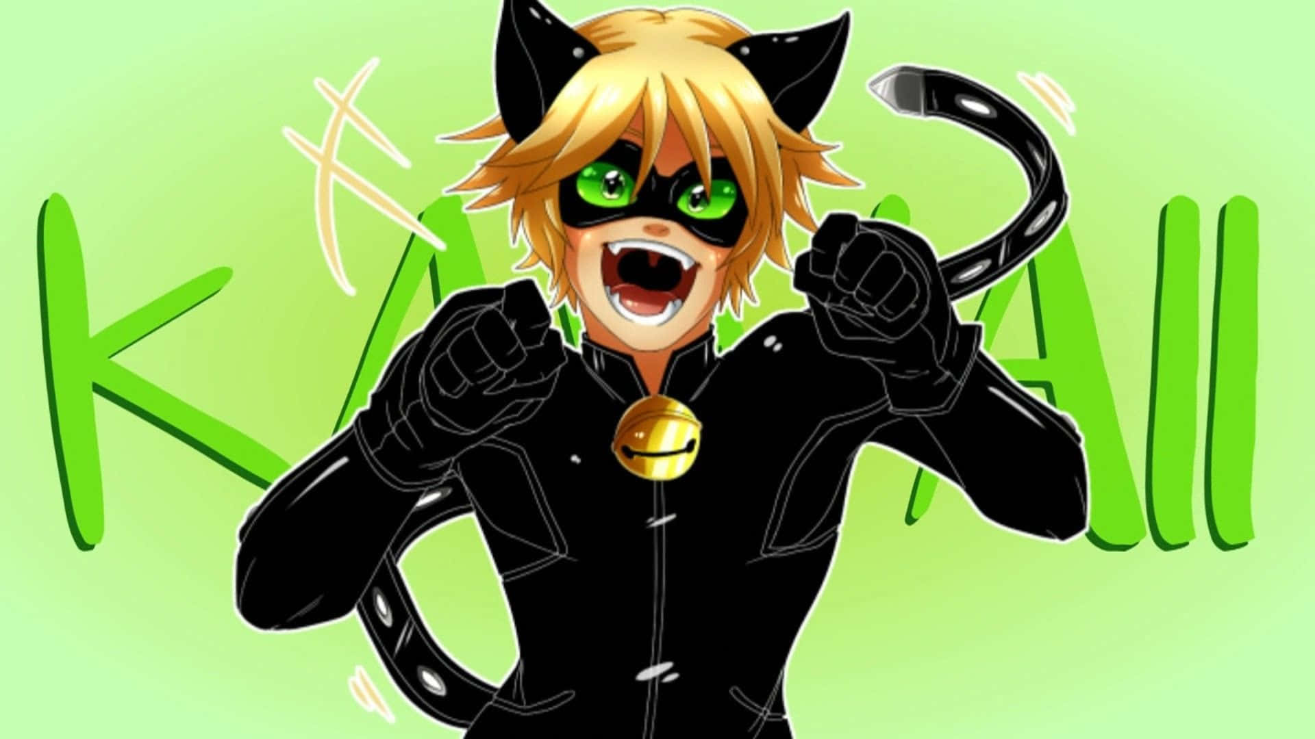 "Catching the Night Prowler - Chat Noir" Wallpaper