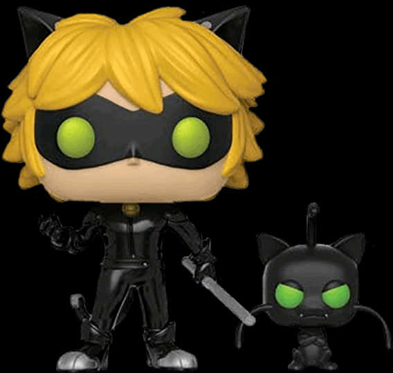 Chat Noir Funko Popand Plagg Figure PNG