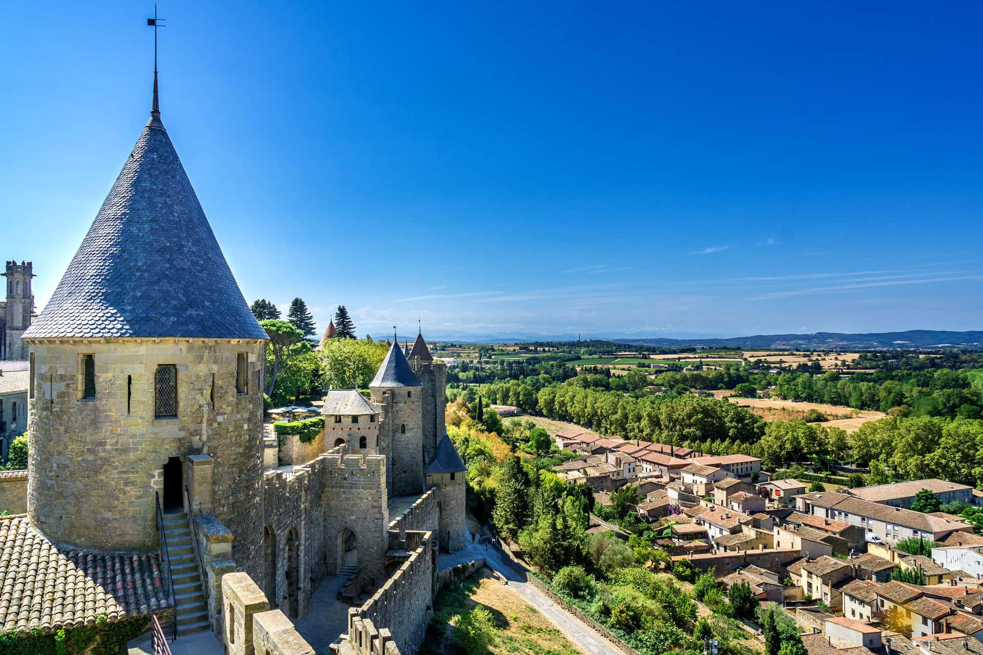 Chateau Comtal And Houses In Carcassonne Picture