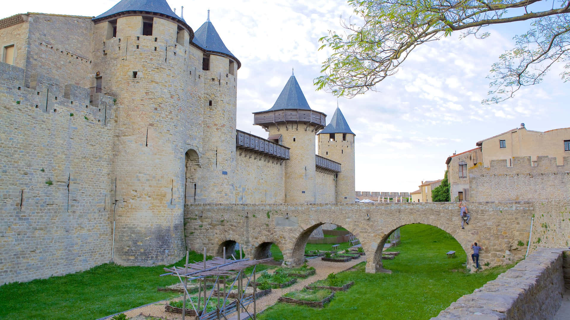 Chateau Comtal In Carcassonne During Broad Daylight Picture