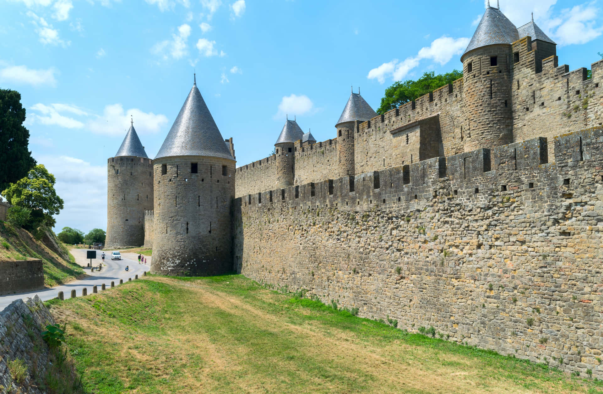 Chateau Comtal Rampart In Carcassonne Picture