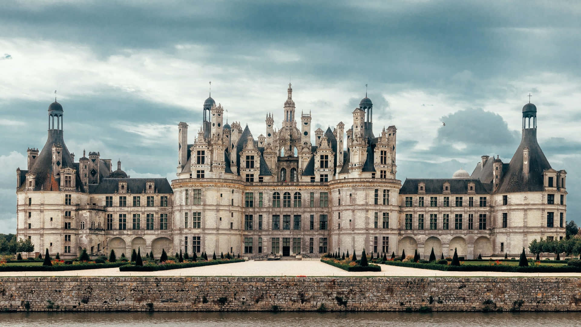 Fotografiafiltrata Del Chateau De Chambord Sfondo