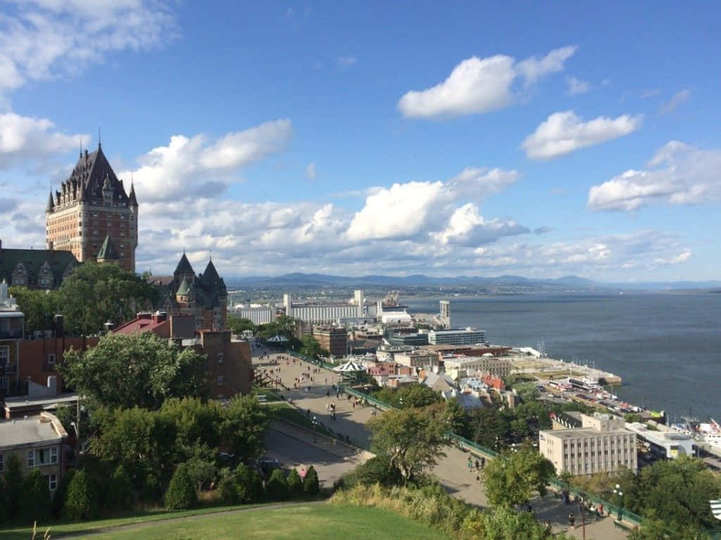 Chateau Frontenac Quebec City Skyline Achtergrond