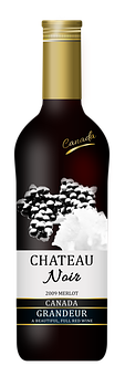 Chateau Noir Canadian Merlot Wine Bottle PNG