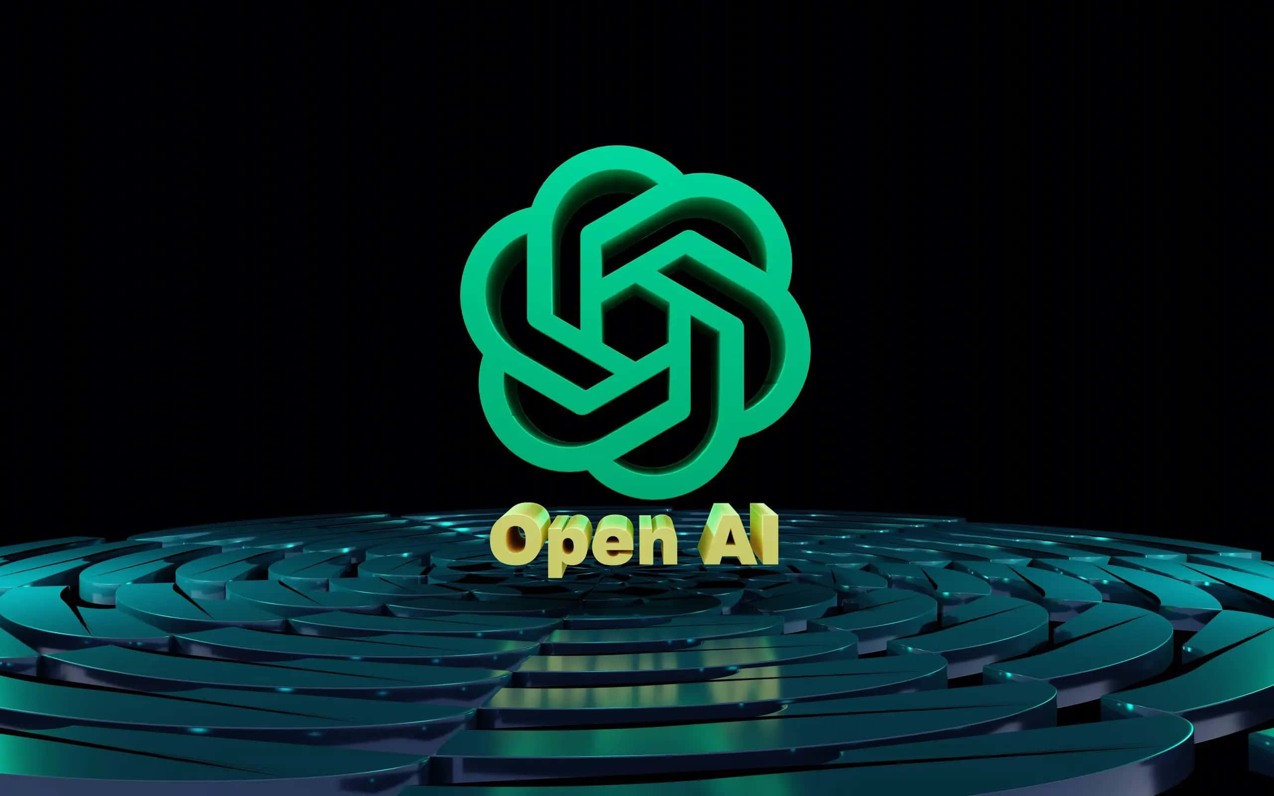 Openai-logotyp På En Svart Bakgrund Wallpaper