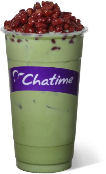 Chatime Green Tea Lattewith Red Beans PNG