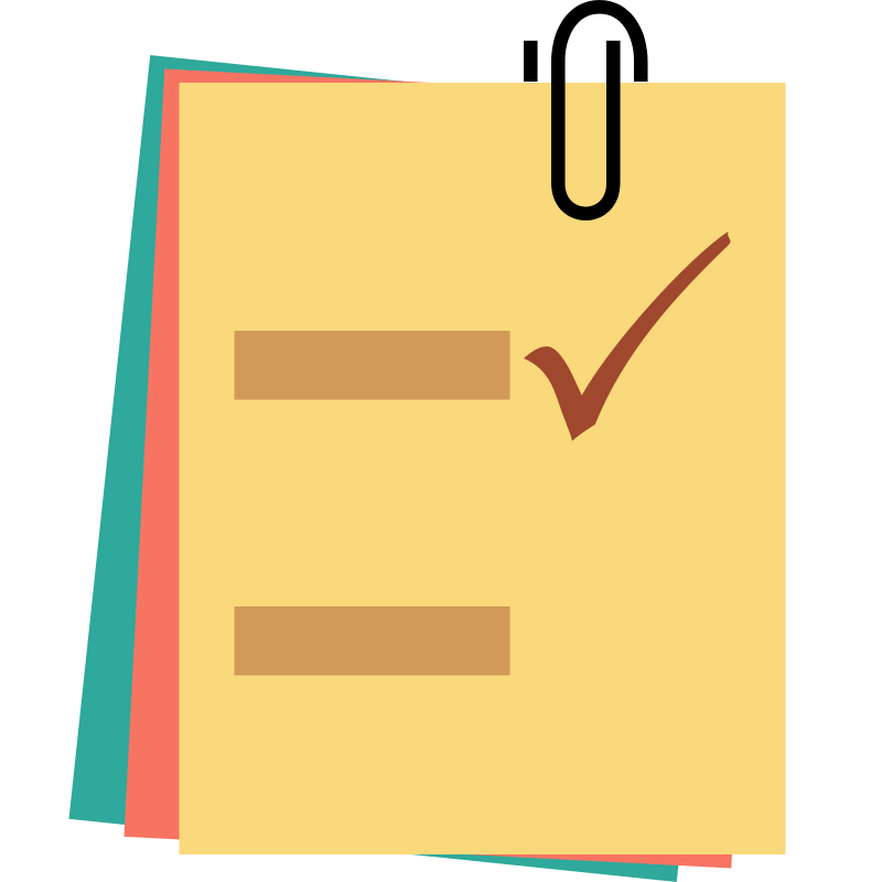 Checked Note Paper Clip Art PNG