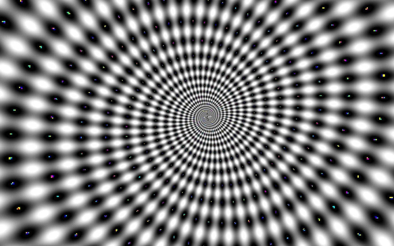 Tjekketspiral Illusion Wallpaper