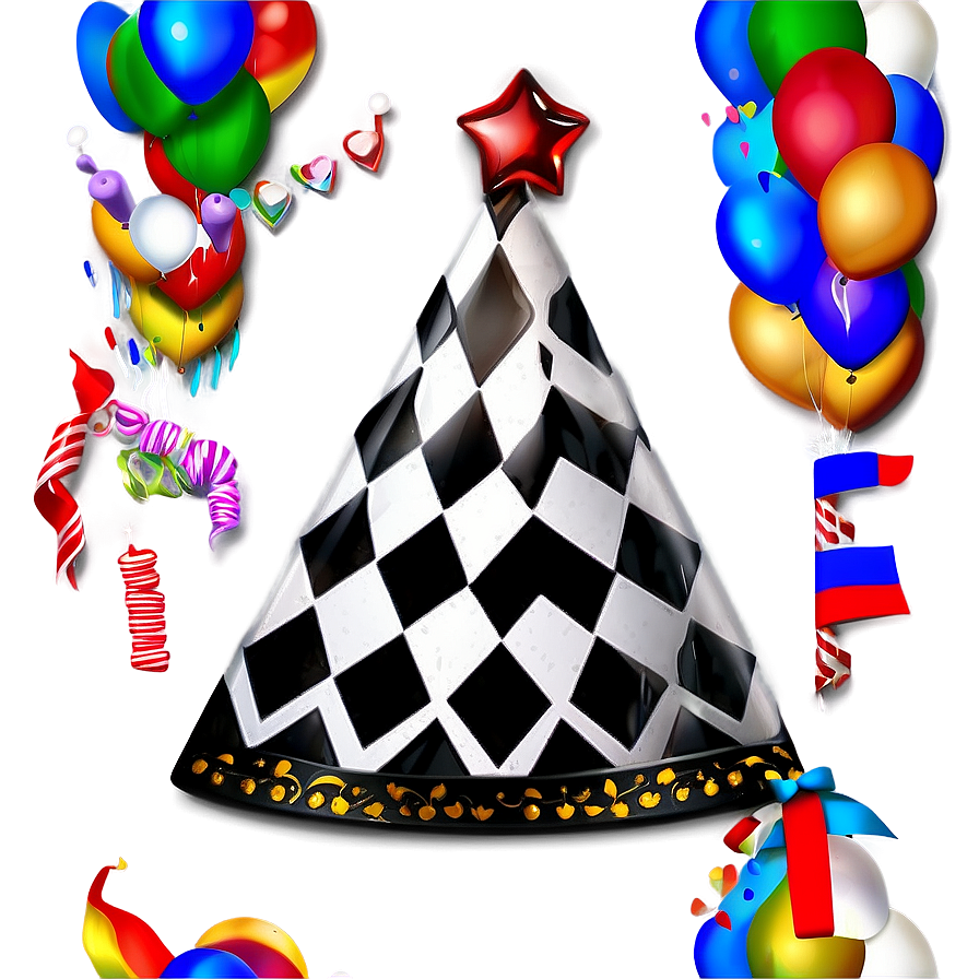 Checkerboard Party Hat Png 30 PNG