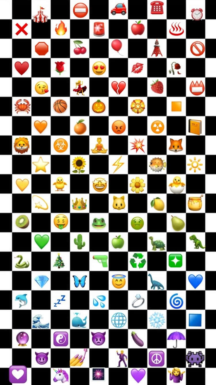 Checkered Emoji Collage.jpg Wallpaper