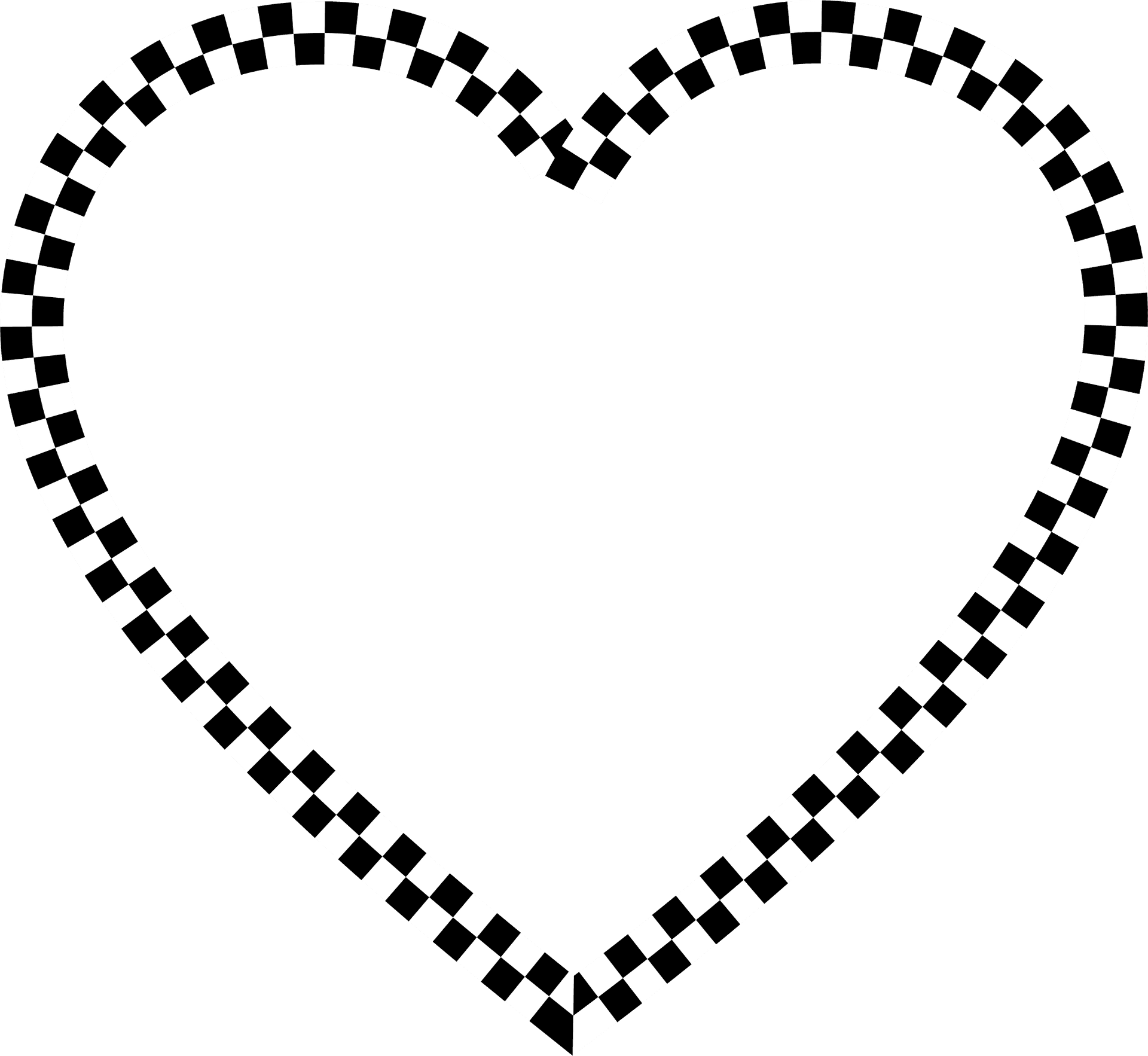 Checkered Heart Graphic PNG