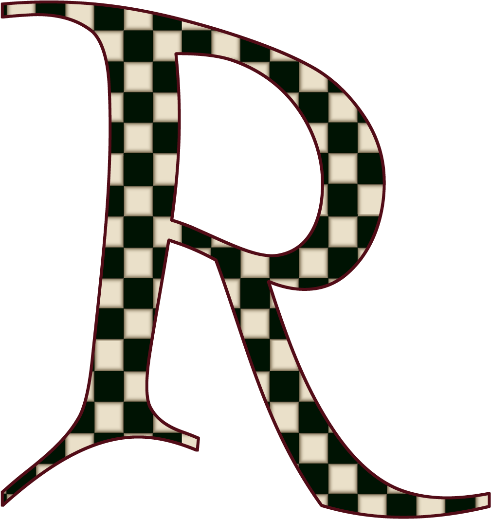 Checkered Letter R Design PNG