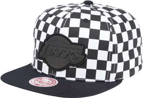 Checkered Los Angeles Lakers Cap PNG
