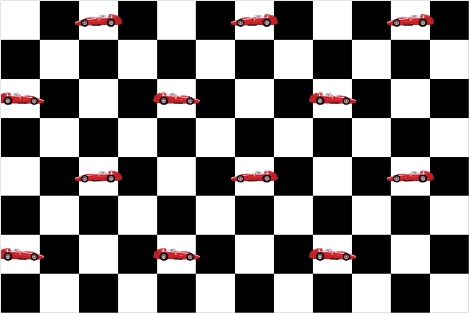 Checkered Pattern With Red Cars PNG