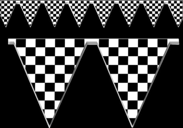 Checkered Pennant Banner Graphic PNG