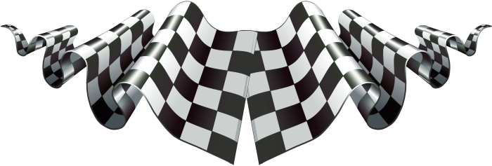 Checkered Racing Flags Waving PNG
