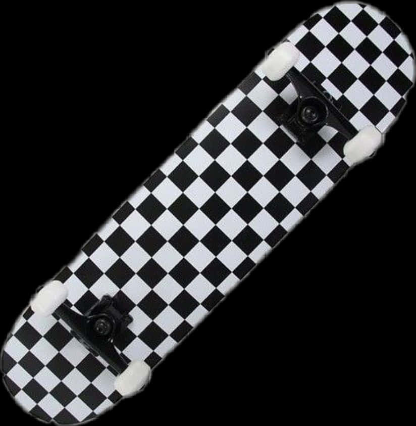 Checkered Skateboard Deck Design PNG