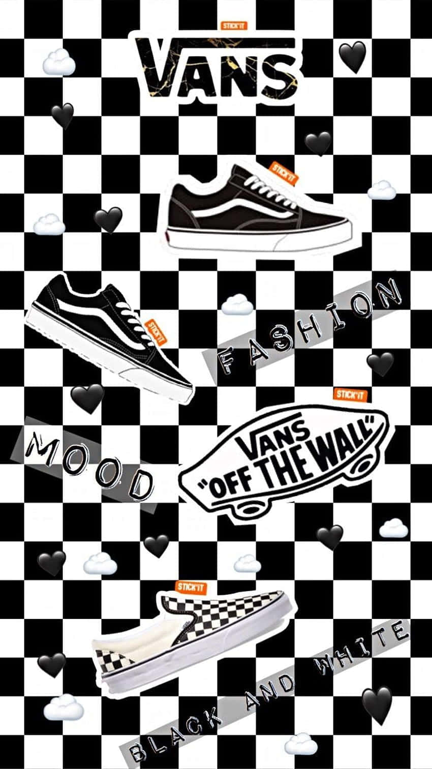 Checkered Vans Collage Aesthetic.jpg Wallpaper