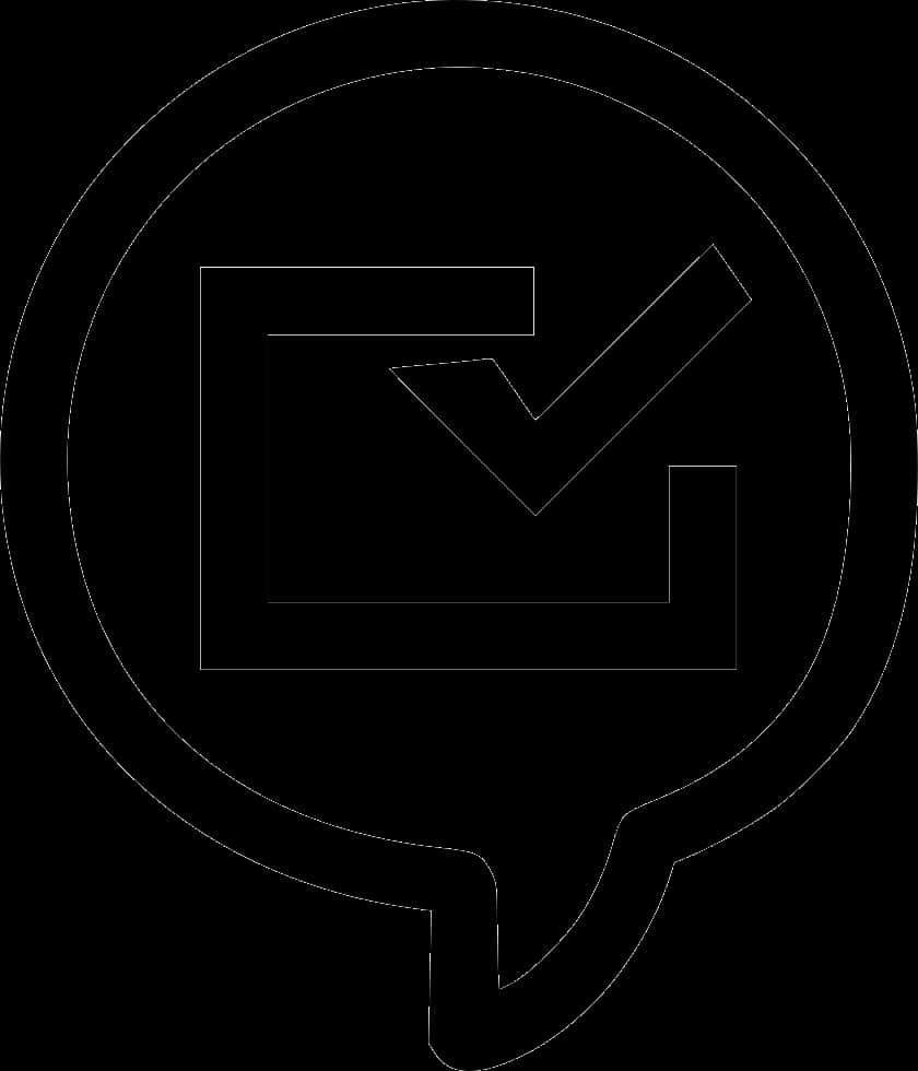 Checkmark Bubble Icon Outline PNG