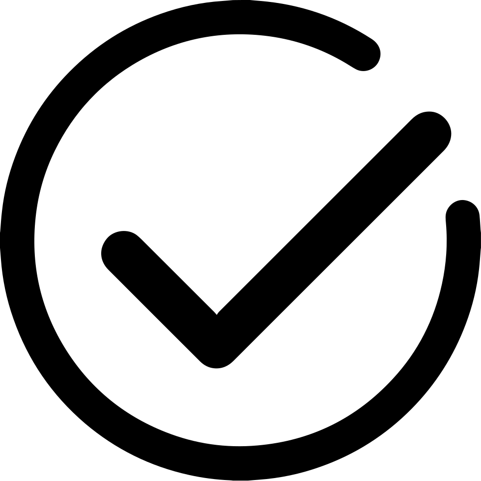 Checkmark Symbol Black Background PNG