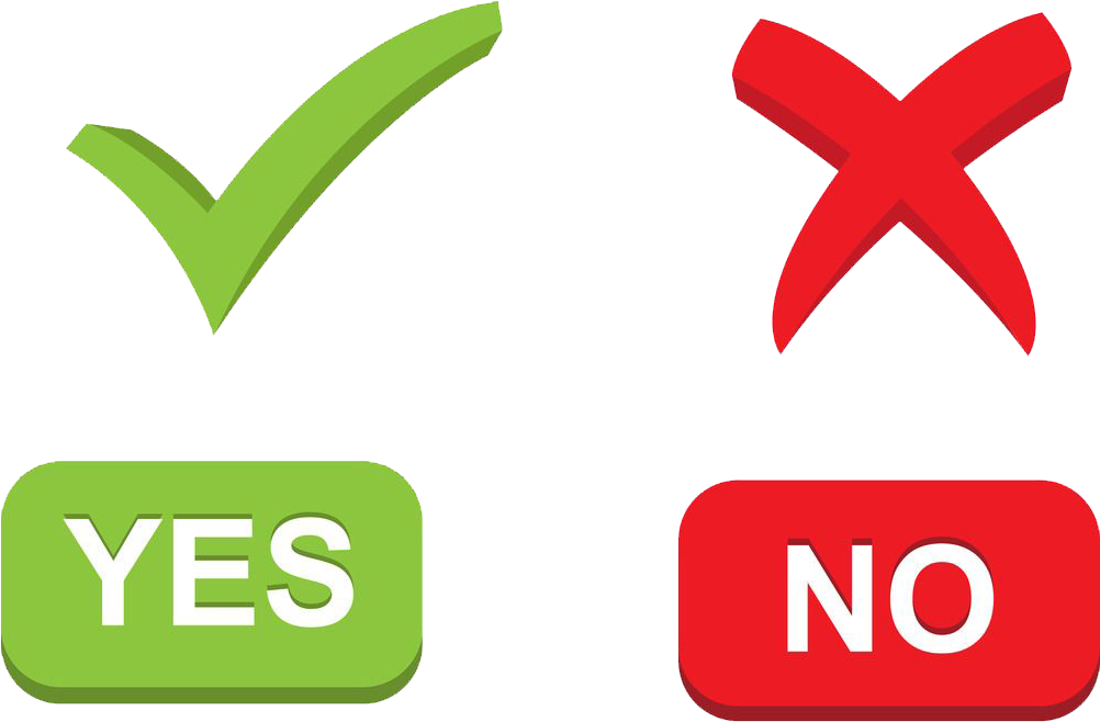 Checkmarkand Cross Yes No Buttons PNG