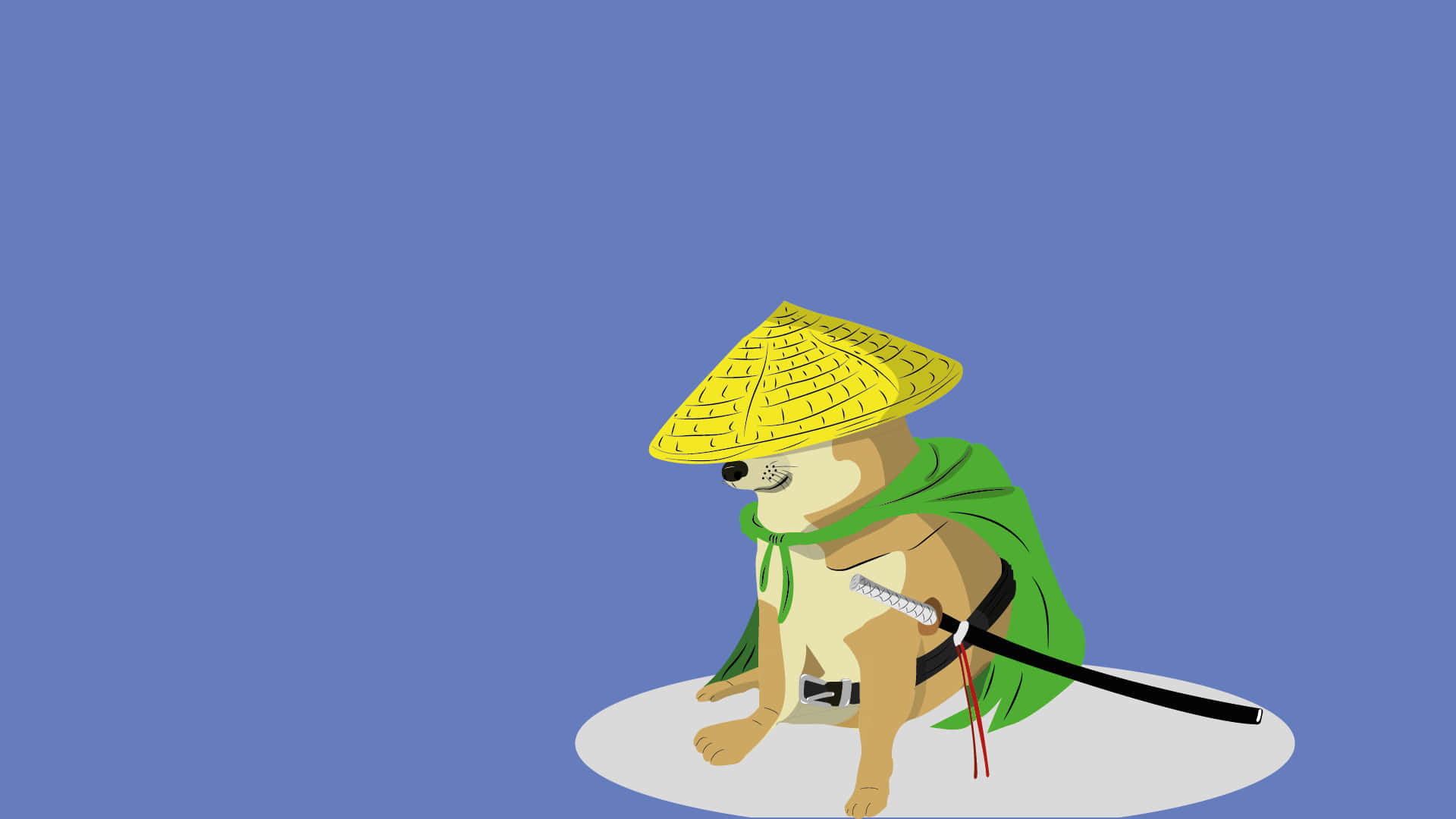 En hund iført en hat og et sværd Wallpaper