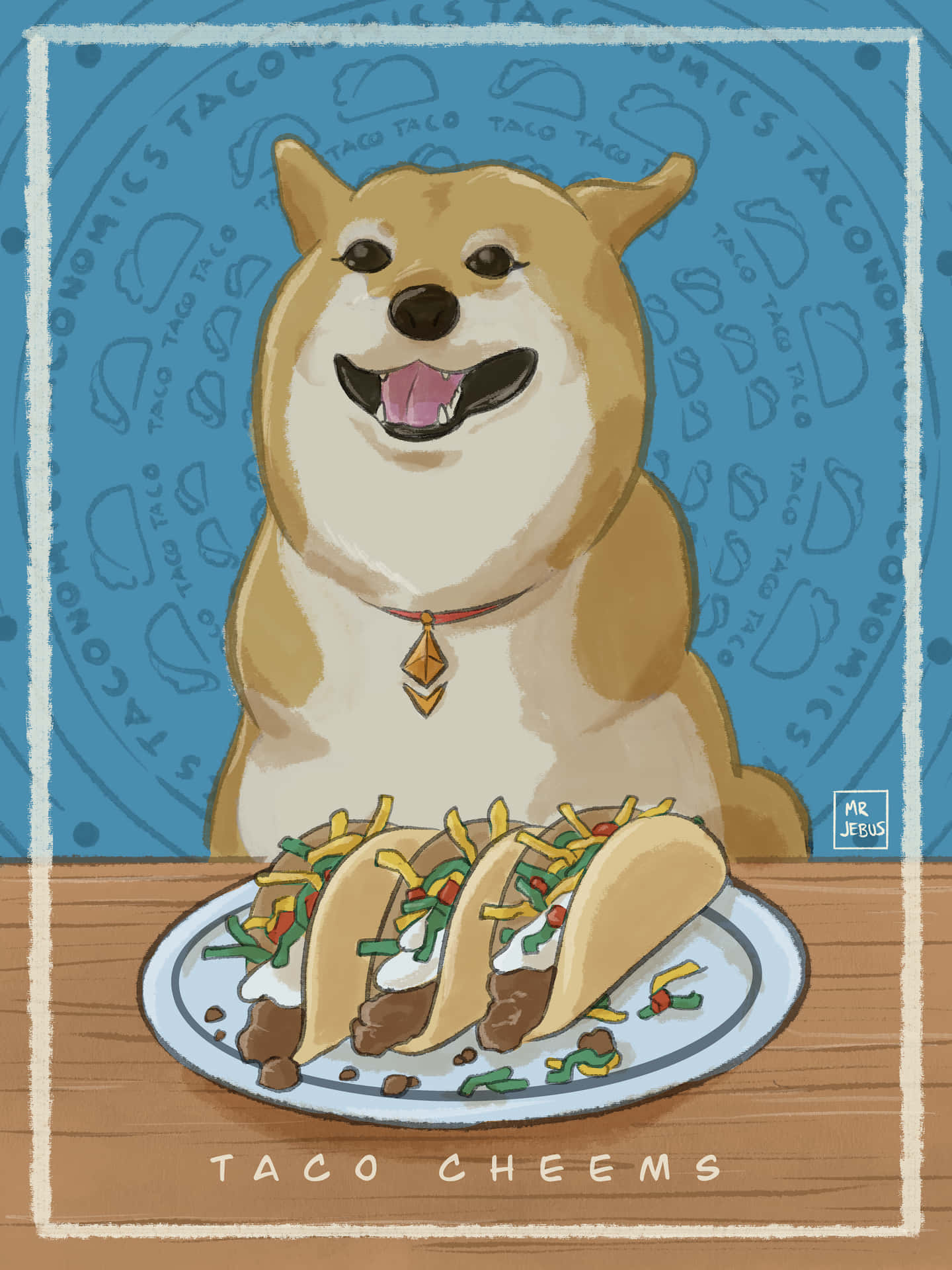 Enhund Med Tacos På En Tallrik Wallpaper