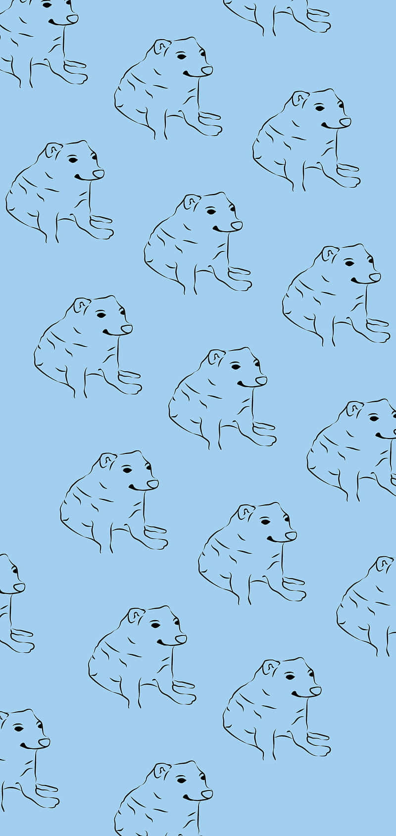 A Pattern Of A Fox With A Blue Background Wallpaper