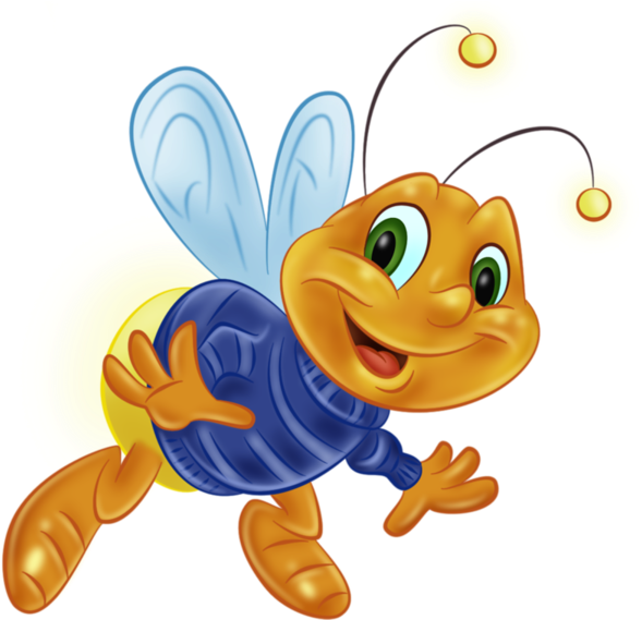 Cheerful Cartoon Bee PNG