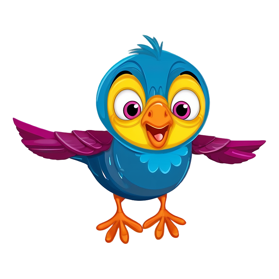 Cheerful Cartoon Bird Png 06202024 PNG