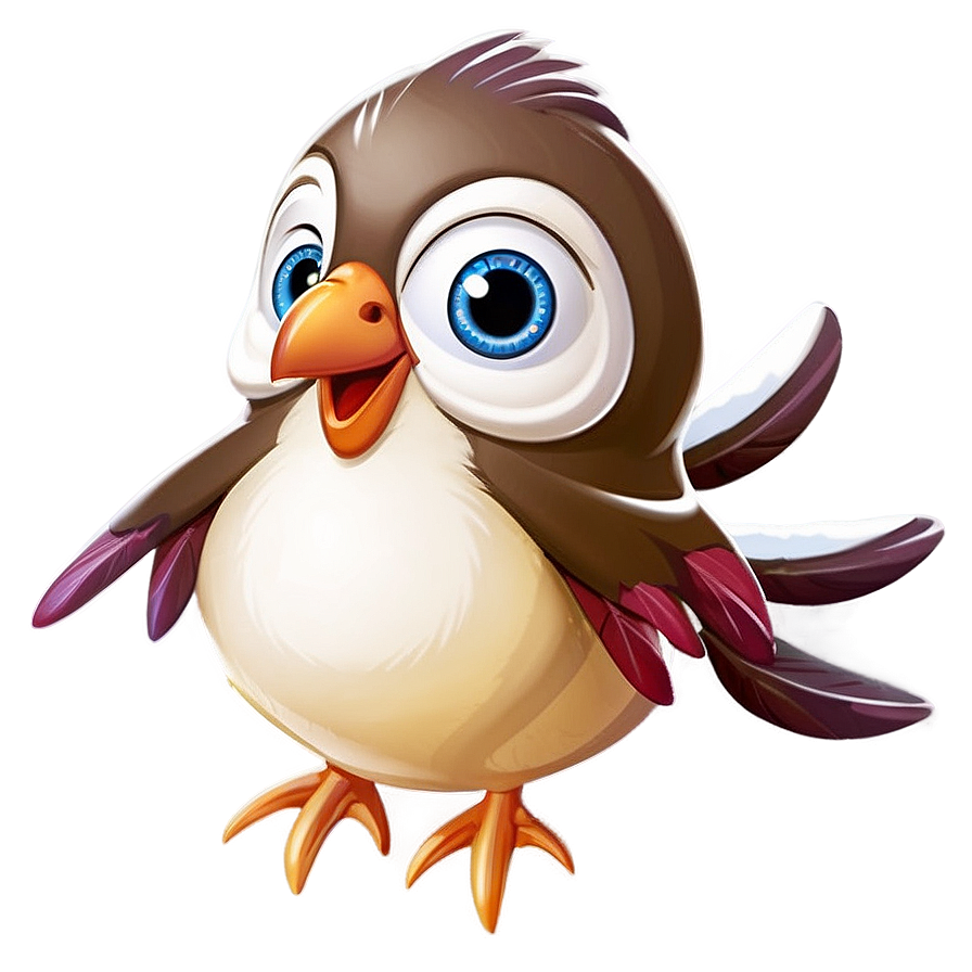 Cheerful Cartoon Bird Png Oed PNG