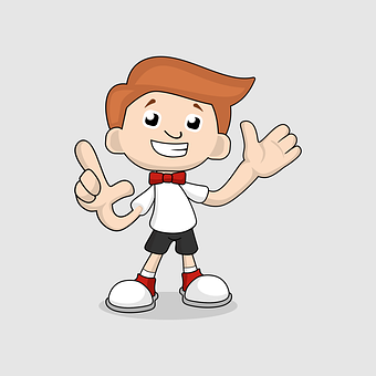 Cheerful Cartoon Boy Vector PNG