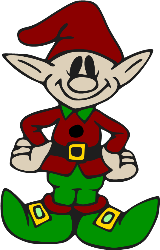 Cheerful Cartoon Elf PNG