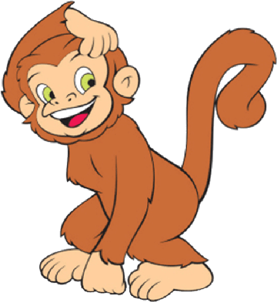Cheerful Cartoon Monkey PNG