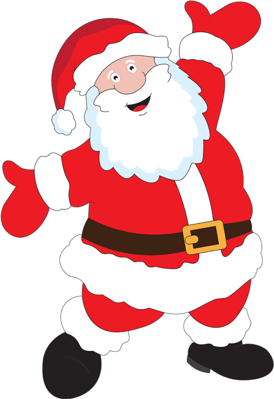 Cheerful Cartoon Santa Claus PNG