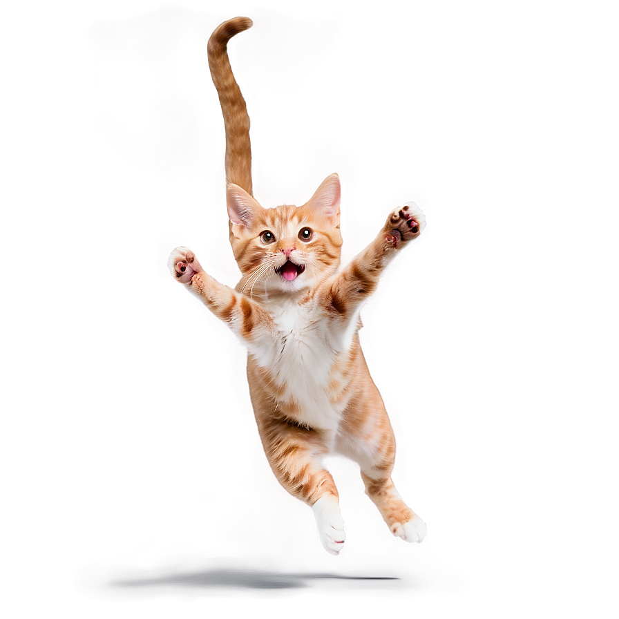 Download Cheerful Cat Jump Png 06242024 | Wallpapers.com