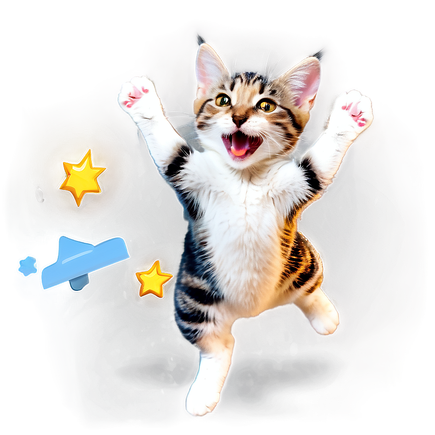 Cheerful Cat Jump Png 21 PNG