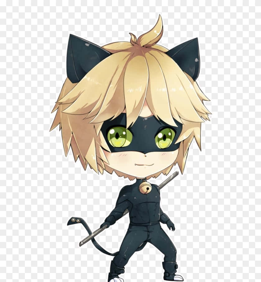 Adorable Cat Noir Full of Life and Cheer Wallpaper