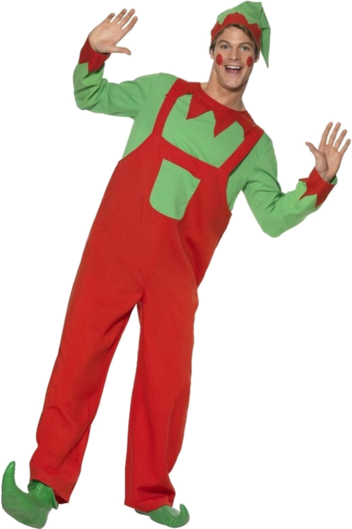 Cheerful Elf Costume Pose PNG