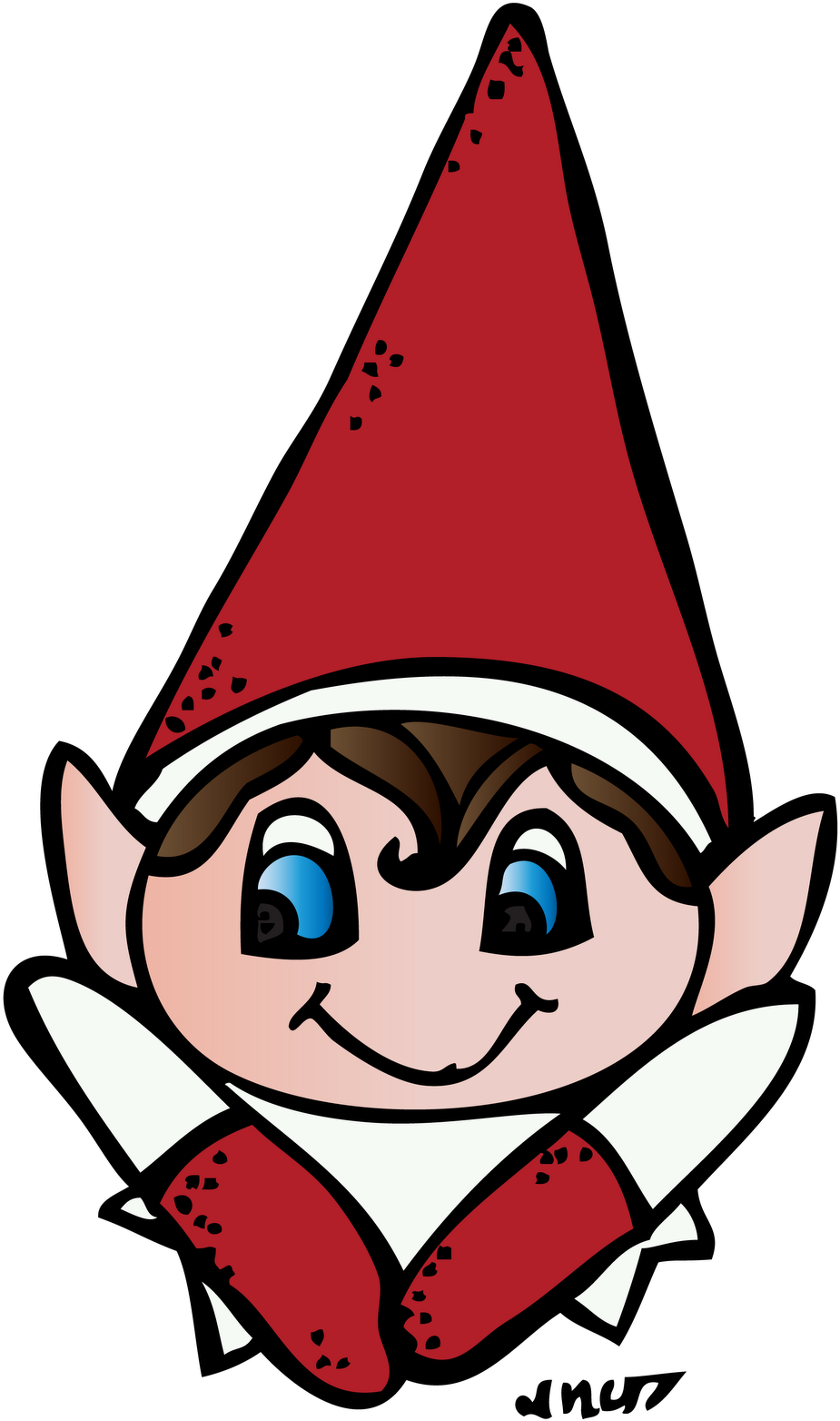 Cheerful Elf On The Shelf Cartoon PNG