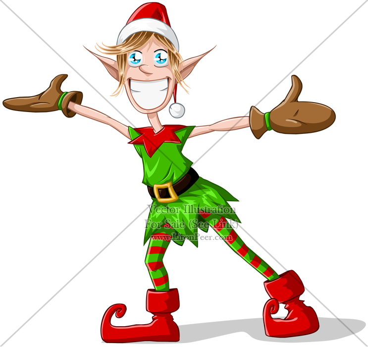 Cheerful Elf On Tightrope PNG