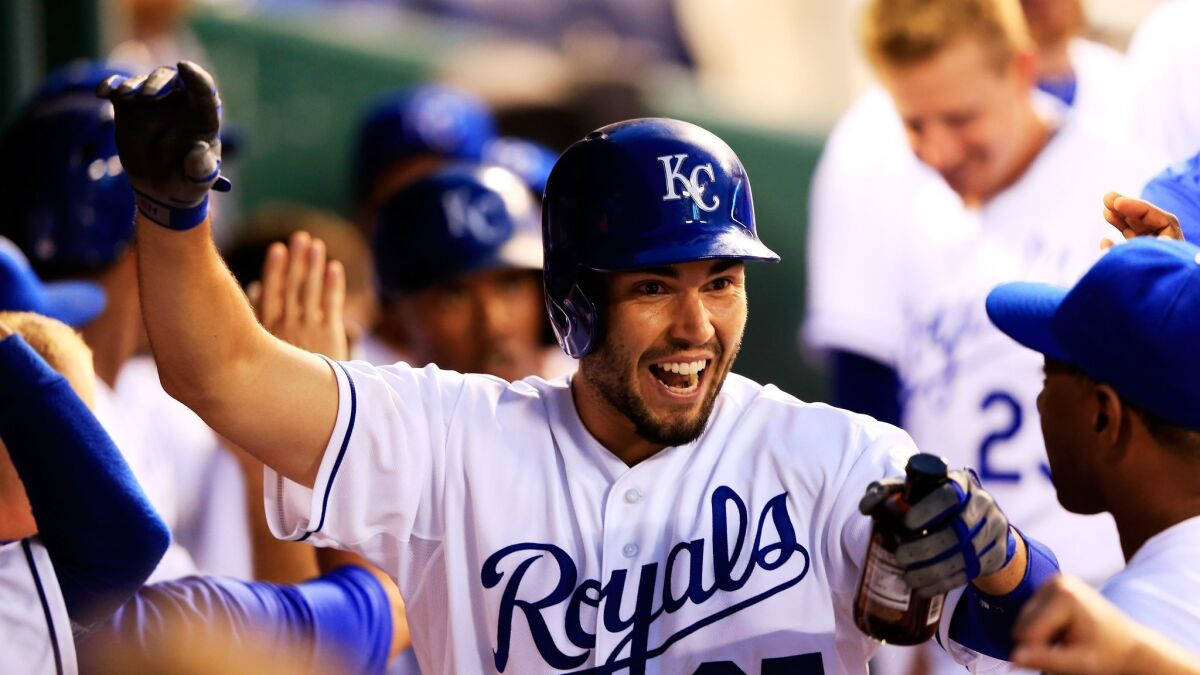 Cheerful Eric Hosmer With Teammates Wallpaper