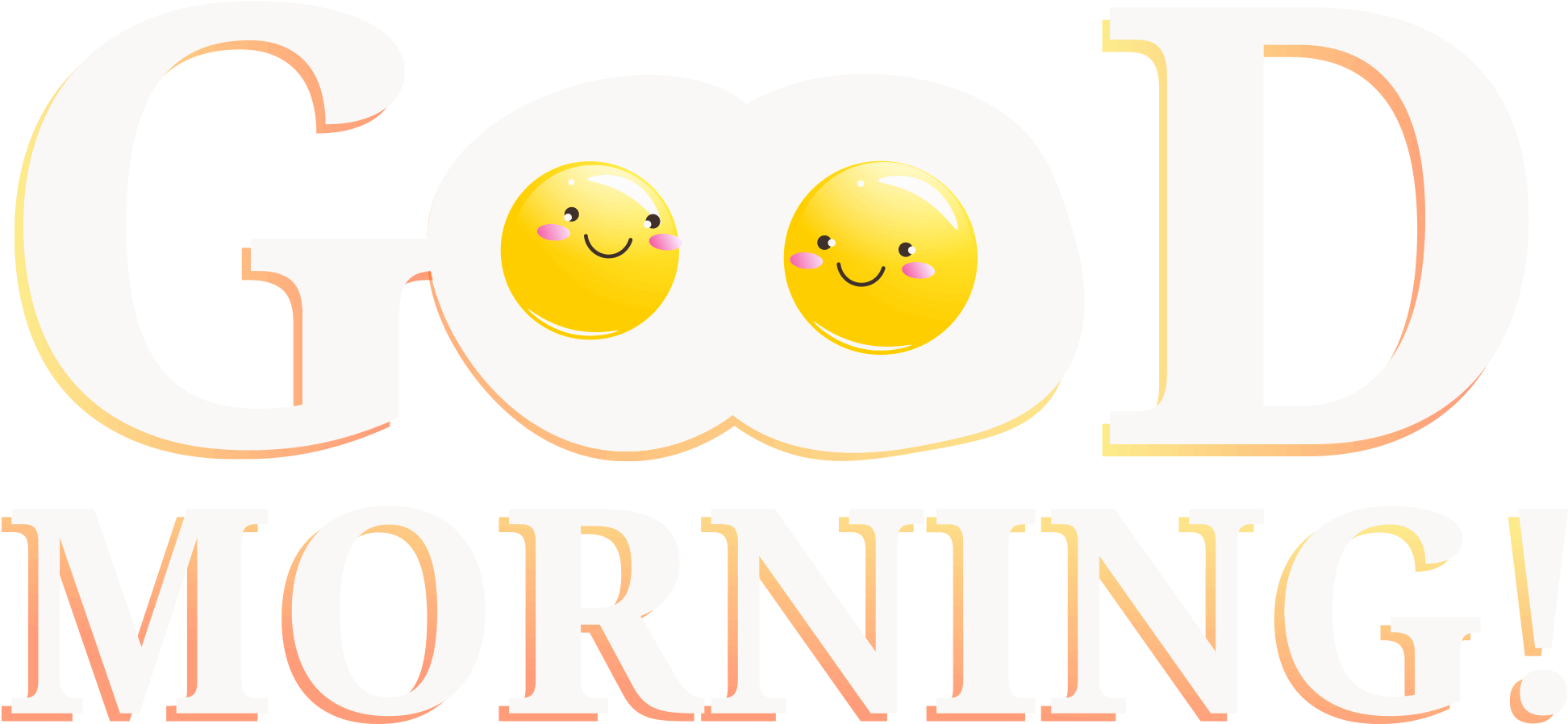 Cheerful Good Morning Text PNG