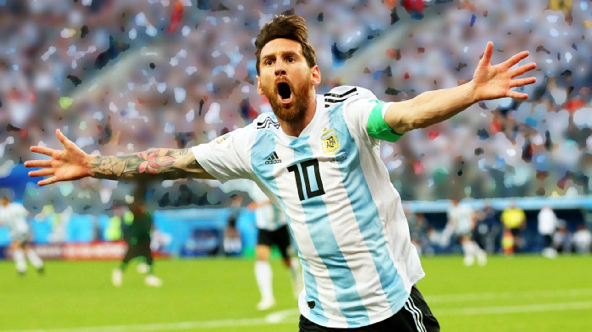 Download Cheerful Messi Argentina Wallpaper 