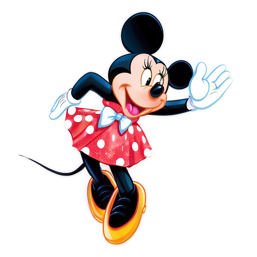 Cheerful Minnie Mouse Wave Png 05032024 PNG